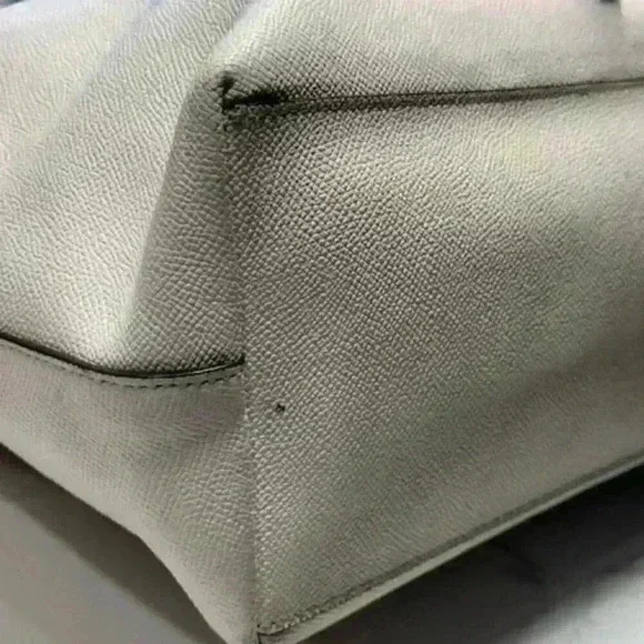 Coach City Zip Tote Shoulder Bag Chalk Cross Grain Leather F58846 - Picture 15 of 16